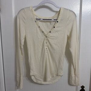 Urban Outfitters Out From Under Button Up Long Sleeve Henley Top
